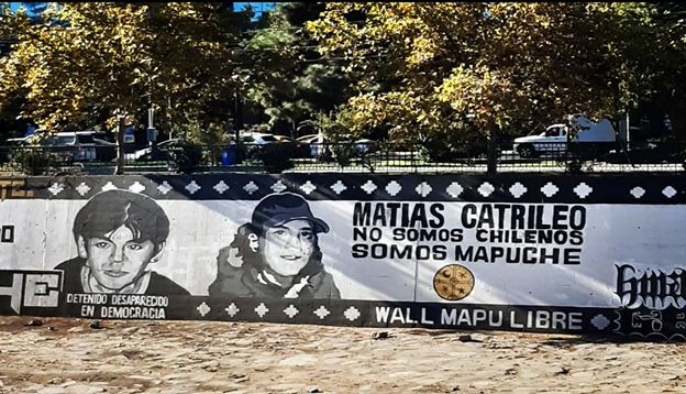 Photo 2: Matías Catrileo's graffiti along the river Mapocho in Santiago de Chile with the message: 